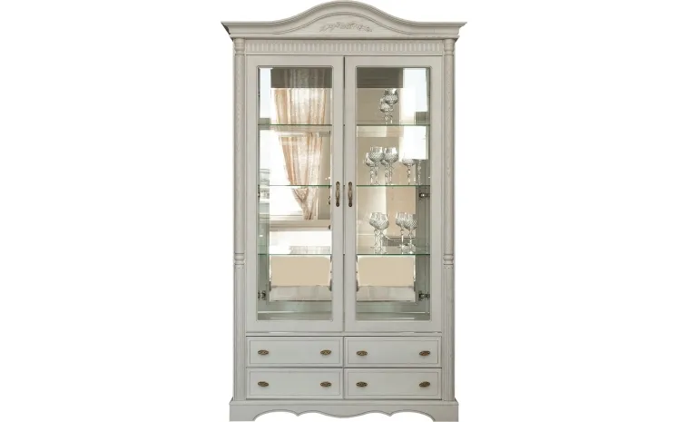 Шкаф с витриной 2д «Паола» БМ2.671.0.06(2114) - розовый пепел