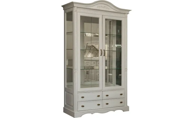 Шкаф с витриной 2д «Паола» БМ2.671.0.06(2114) - розовый пепел