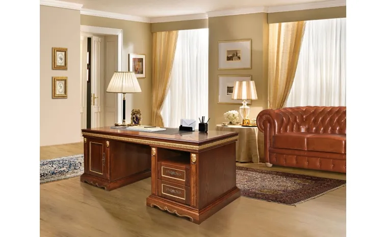 Стол «Милана 1П» П4.265.2.01(396.01) - черешня с золочением