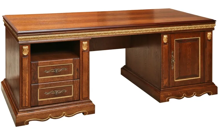 Стол «Милана 1П» П4.265.2.01(396.01) - черешня с золочением