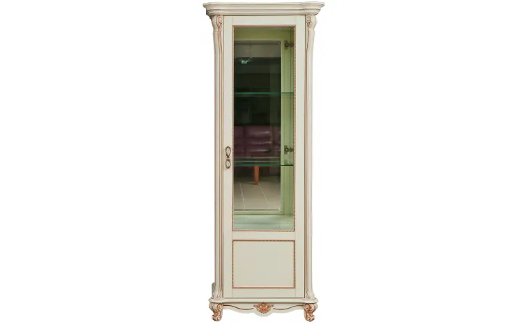 Шкаф-витрина «Алези» П1.350.0.08 (П350.08) - слоновая кость с золочением