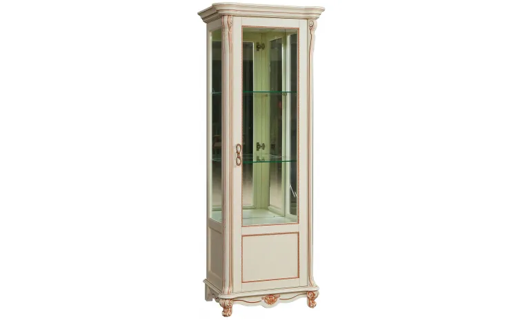 Шкаф-витрина «Алези» П1.350.0.08 (П350.08) - слоновая кость с золочением