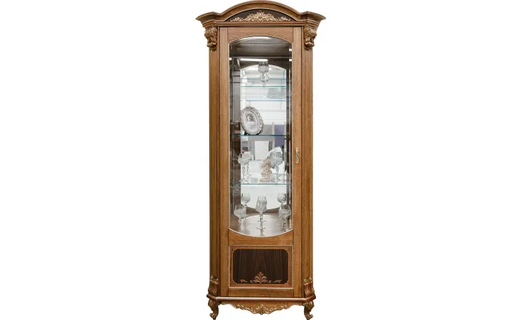 Шкаф-витрина «Альба» П4.485.0.08-01 (П485.08-01) - палисандр с золочением