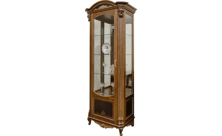Шкаф-витрина «Альба» П4.485.0.08-01 (П485.08-01) - палисандр с золочением