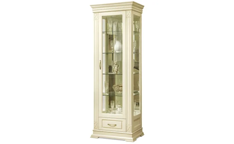 Шкаф-витрина «Верди» П1.487.0.11 (П487.11з) - слоновая кость