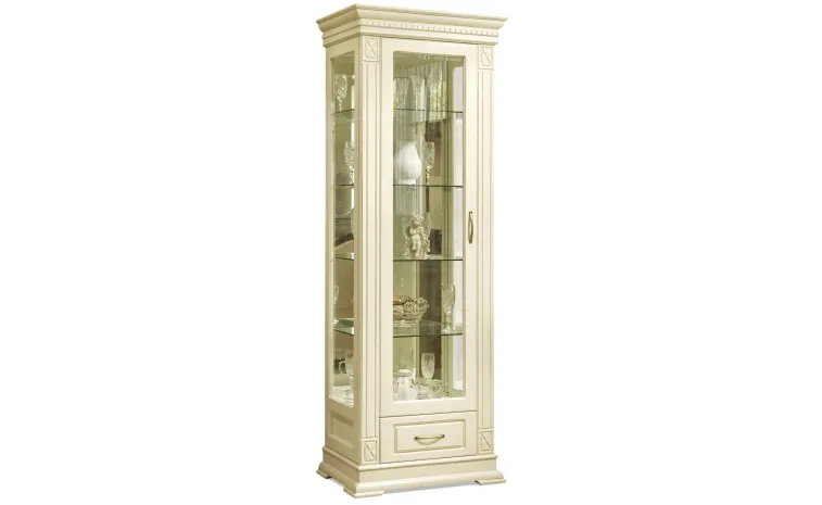 Шкаф-витрина «Верди» П1.487.0.11-01 (П487.11з-01) - слоновая кость