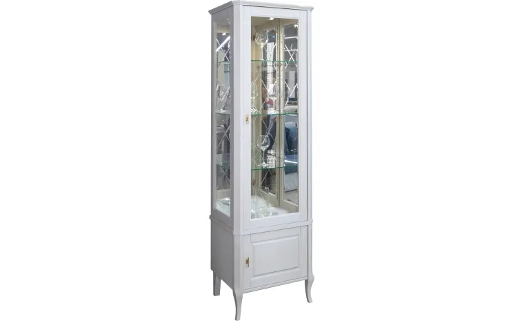 Шкаф с витриной «Нокс» П4.988.0.01 - белый матовый