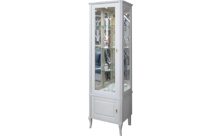 Шкаф с витриной «Нокс» П4.988.0.01-01 - белый матовый