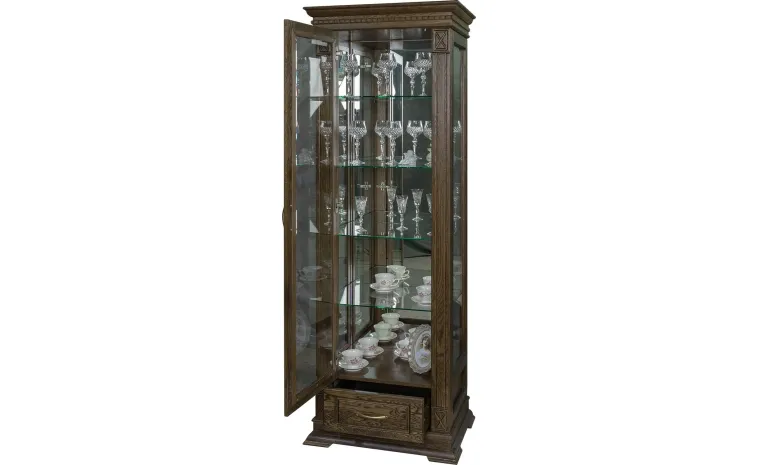 Шкаф-витрина «Верди» П1.487.0.11-01 (П487.11з-01) - табак