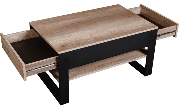 Стол журнальный «Каньон Лофт» П3.0561.0.06 - дуб каньон+чёрный