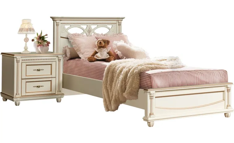 Кровать одинарная «Валенсия Классик» - античная темпера с золочением