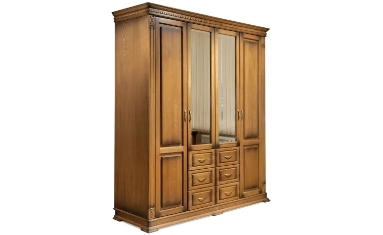 Шкаф для одежды 4д «Верди Классик» П3.0487.1.01 - дуб рустикаль с патинированием