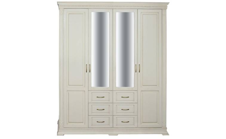 Шкаф для одежды 4д «Верди Классик» П3.0487.1.01 - слоновая кость