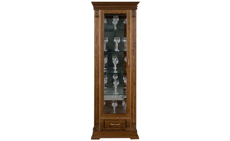 Шкаф-витрина «Верди Классик» П1.0487.0.11-01 - черешня с золочением