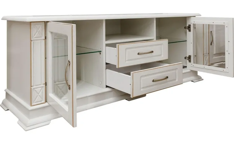 Тумба ТВ «Верди Классик» П1.0487.0.09 - слоновая кость с золочением