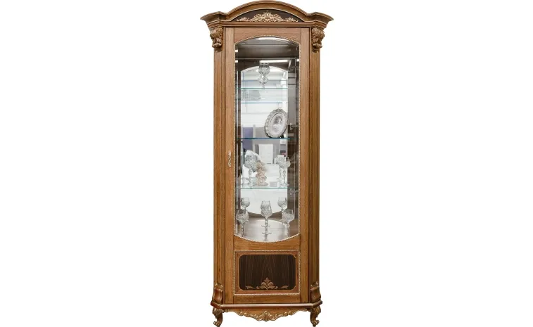 Шкаф-витрина «Альба» П4.485.0.08 (П485.08) - палисандр с золочением