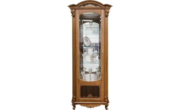 Шкаф-витрина «Альба» П4.485.0.08-01 (П485.08-01) - палисандр с золочением