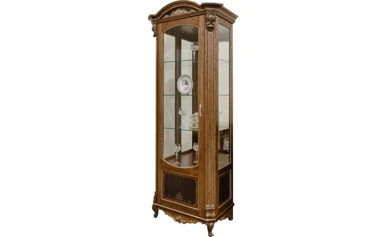 Шкаф-витрина «Альба» П4.485.0.08-01 (П485.08-01) - палисандр с золочением
