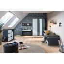 Дуб Бордо лайт + Металл Бруклин