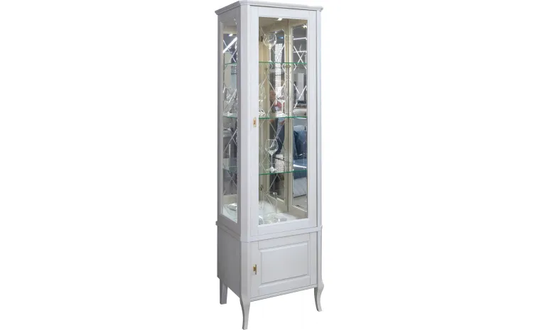 Шкаф с витриной «Нокс» П4.988.0.01 - белый матовый