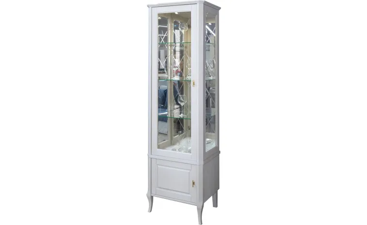 Шкаф с витриной «Нокс» П4.988.0.01-01 - белый матовый