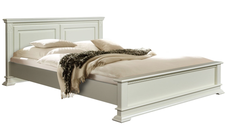 Кровать двойная «Верди Люкс» с низким изножьем - слоновая кость