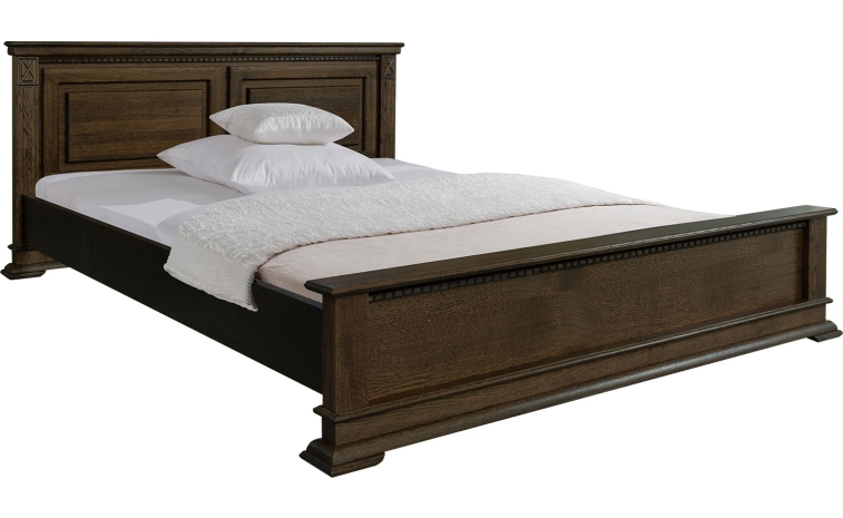 Кровать двойная «Верди Люкс» с низким изножьем - венге