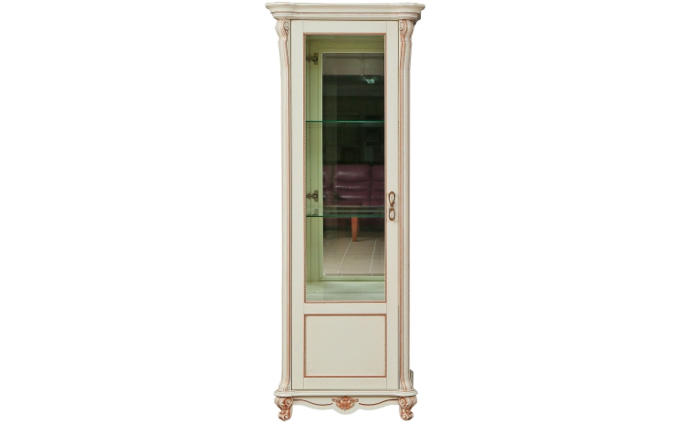 Шкаф-витрина «Алези» П1.350.0.08-01 (П350.08-01) - слоновая кость с золочением