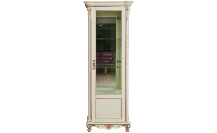 Шкаф-витрина «Алези» П1.350.0.08 (П350.08) - слоновая кость с золочением