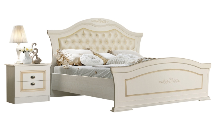 Кровать двойная «Элиза» БМ841 - белая ваниль
