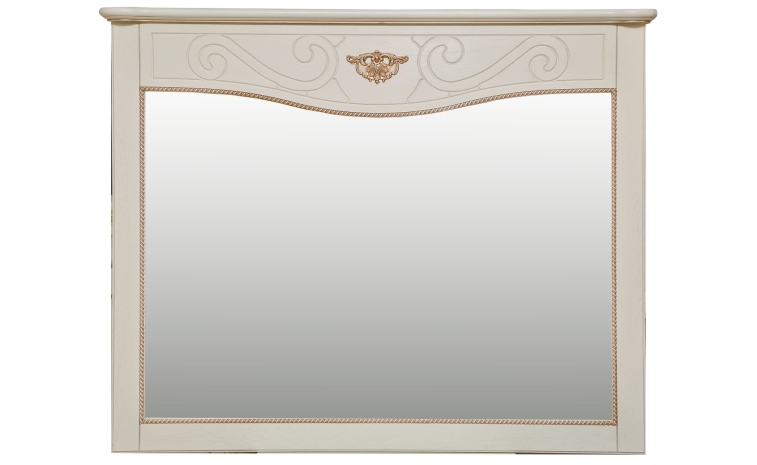Зеркало настенное «Алези» П1.350.0.14 (П350.14) - слоновая кость с золочением