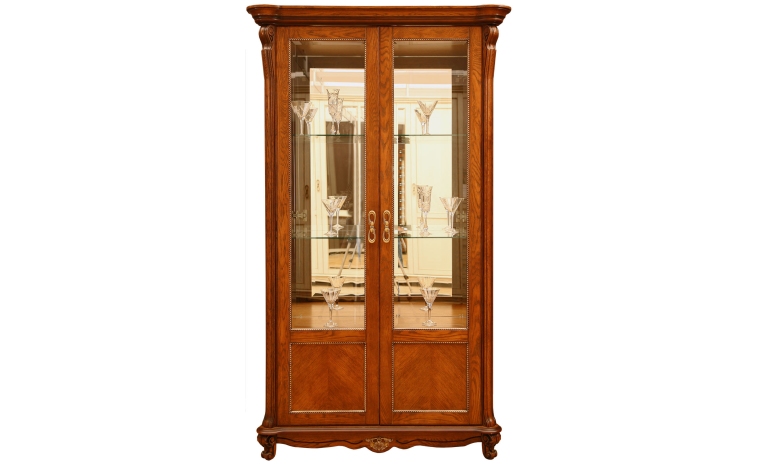 Шкаф с витриной «Алези» П1.350.0.19 (П350.19) - античная бронза