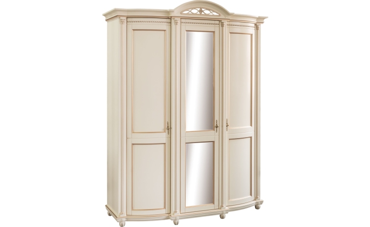 Шкаф для одежды «Валенсия 3» П254.10 - античная темпера с золочением
