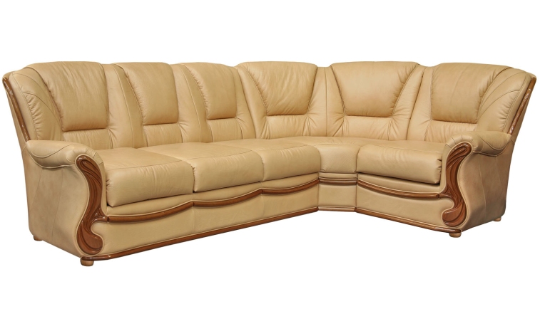 Угловой диван «Изабель 2» (3мL/R901R/L) - натуральная кожа