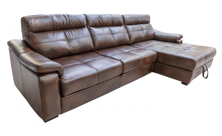 Угловой диван «Барселона 2» (3mL/R8mR/L) - промо - натуральная кожа