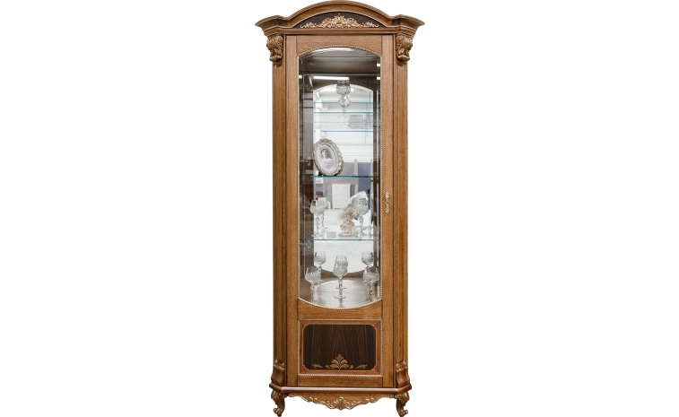 Шкаф-витрина «Альба» П4.485.0.08-01 (П485.08-01) - палисандр с золочением