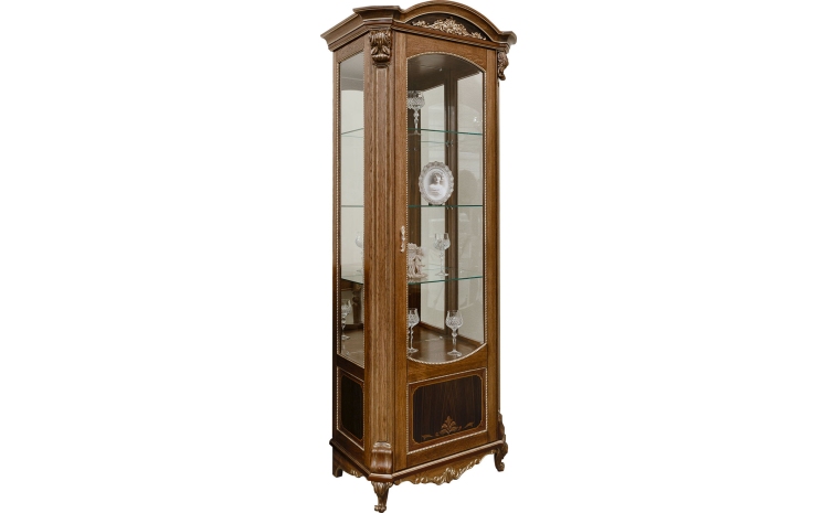 Шкаф-витрина «Альба» П4.485.0.08 (П485.08) - палисандр с золочением