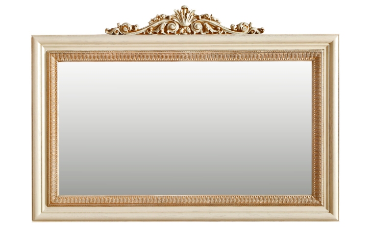 Зеркало настенное «Альба 18к» П4.485.0.19 (П485.18к) - слоновая кость с золочением