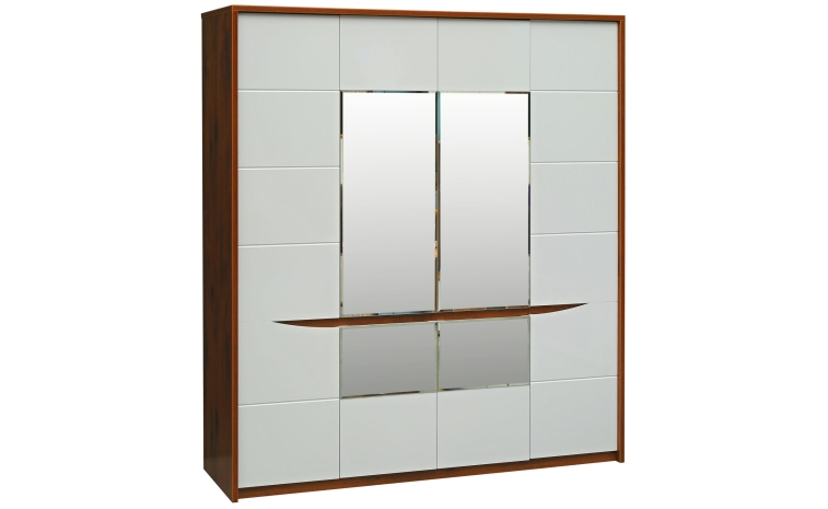 Шкаф для одежды «Монако» П6.528.1.01-01 (П528.01) - дуб саттер+белый глянец