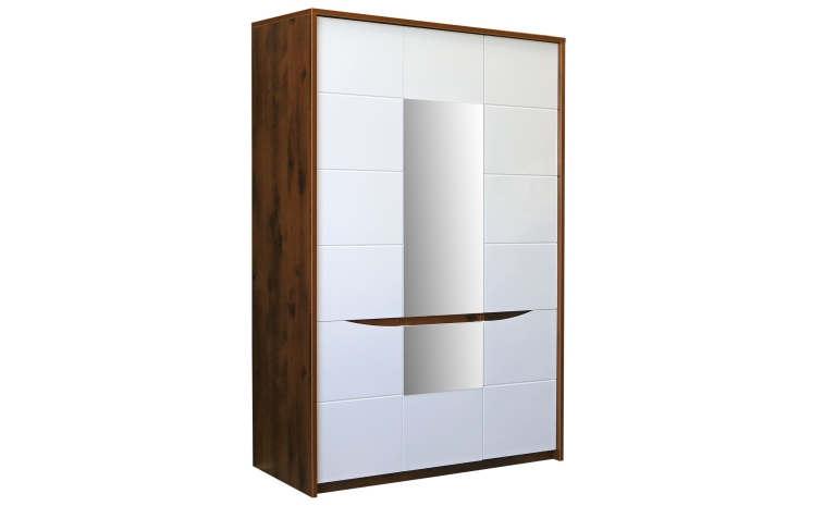 Шкаф для одежды 3д «Монако» П6.528.1.07-01 (П528.07) - дуб саттер+белый глянец