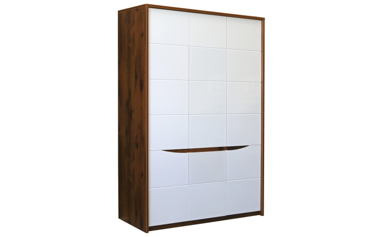 Шкаф для одежды «Монако» П528.17 - дуб саттер+белый глянец