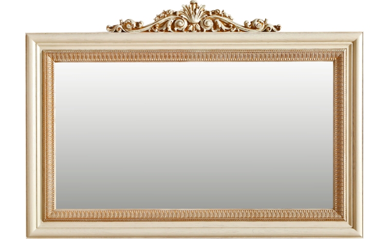 Зеркало настенное «Альба 09к» П4.485.0.10 (П485.09к) - слоновая кость с золочением