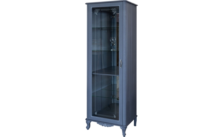 Шкаф с витриной «Флорентина» БМ2.851.0.05-01(2680-01) - голубой агат