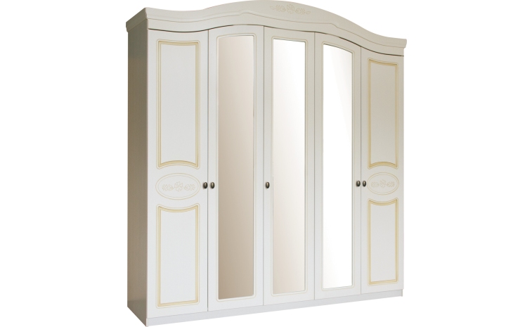 Шкаф для одежды 5д «Элиза» БМ2.841.1.01-01(2671-01) - белая ваниль