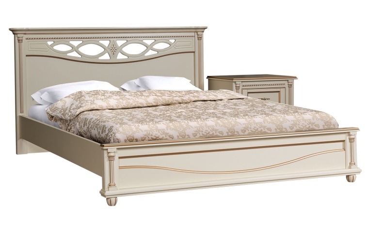 Кровать двойная «Валенсия» - античная темпера с золочением