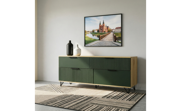 Тумба «Рокси» П6.948.0.02 - грин софт+дуб кантри золотой