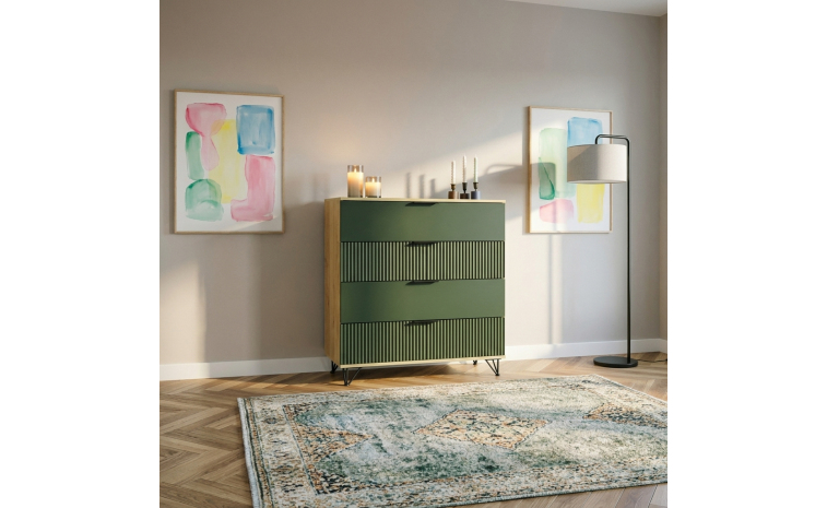 Комод «Рокси» П6.948.1.02 - грин софт+дуб кантри золотой