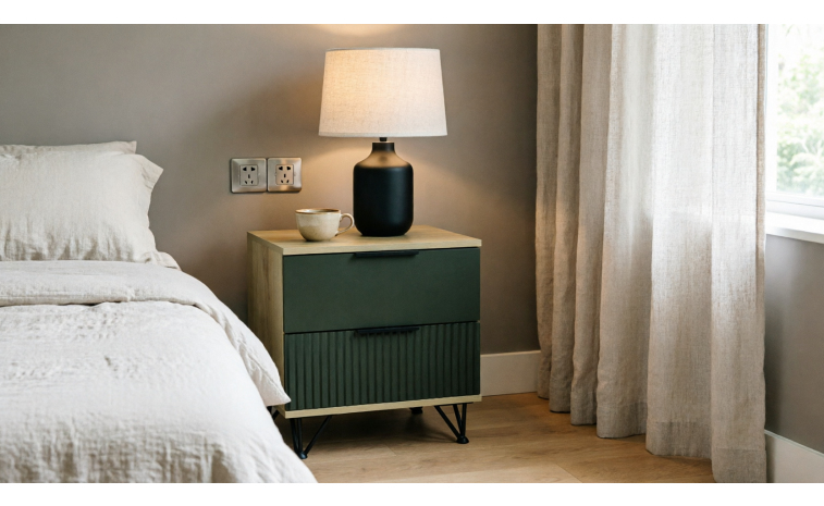 Тумба прикроватная «Рокси» П6.948.1.04 - грин софт+дуб кантри золотой