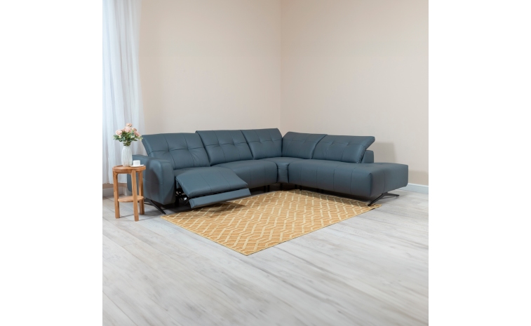 Угловой диван «Кенни» (4R.90.150.15EL) - натуральная кожа