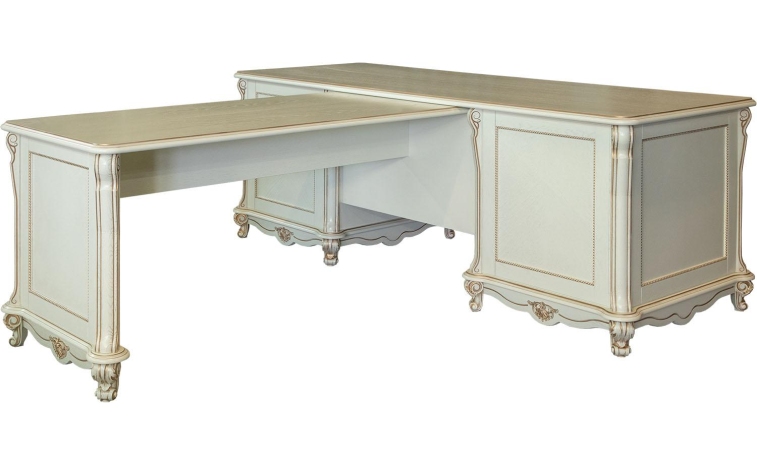 Стол письменный 2т «Алези» П1.350.2.05 (П395.05) - слоновая кость с золочением